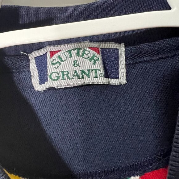 Sutter and Grant Striped Rainbow Short Sleeve Polo Shirt Men's Size L - Picture 5 of 6